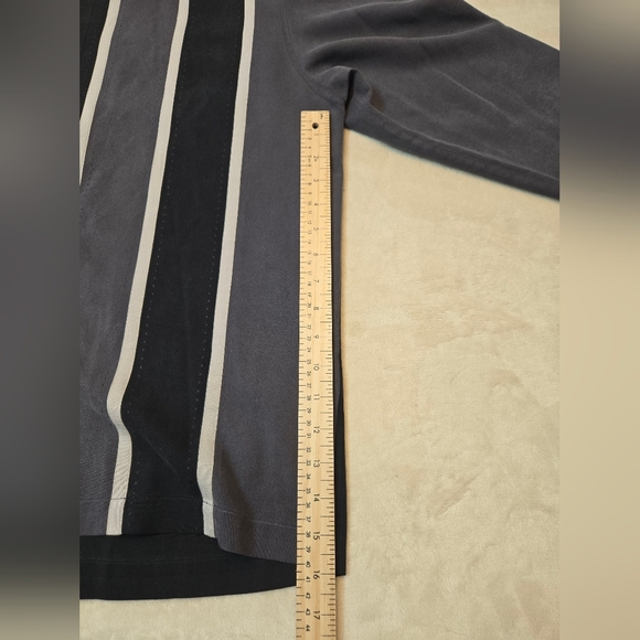 Nan Nast Black and Gray + Brown And Tan Striped Shirts - Picture 6 of 13